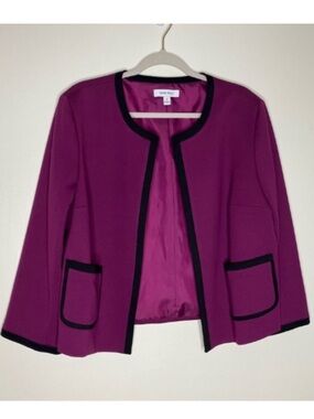 Nine West plum purple open dress jacket 14